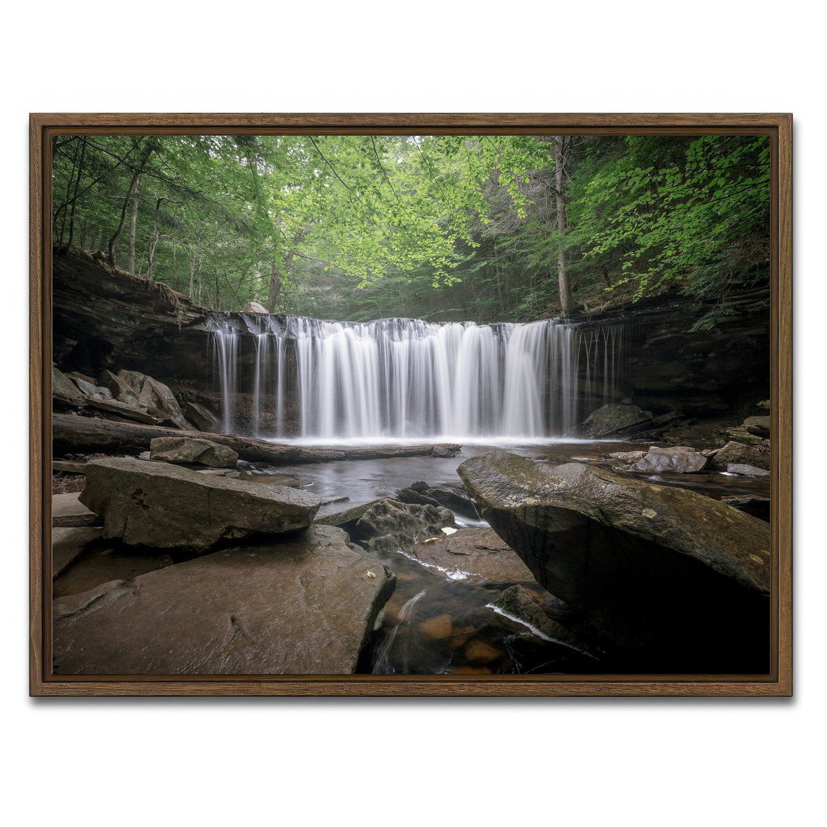 AUTO-MOCKUP WHITE | Sunrise At Ricketts Glenn | 1 Piece | Walnut Framed Canvas | group=4x3