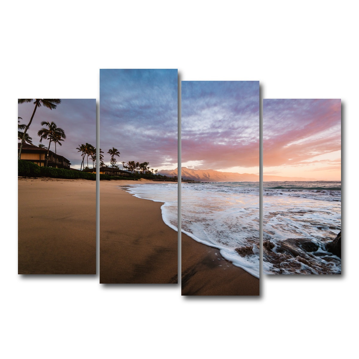 AUTO-MOCKUP WHITE | Sunrise Beach | 4 Piece | Gallery Wrap Canvas | group=4_normal