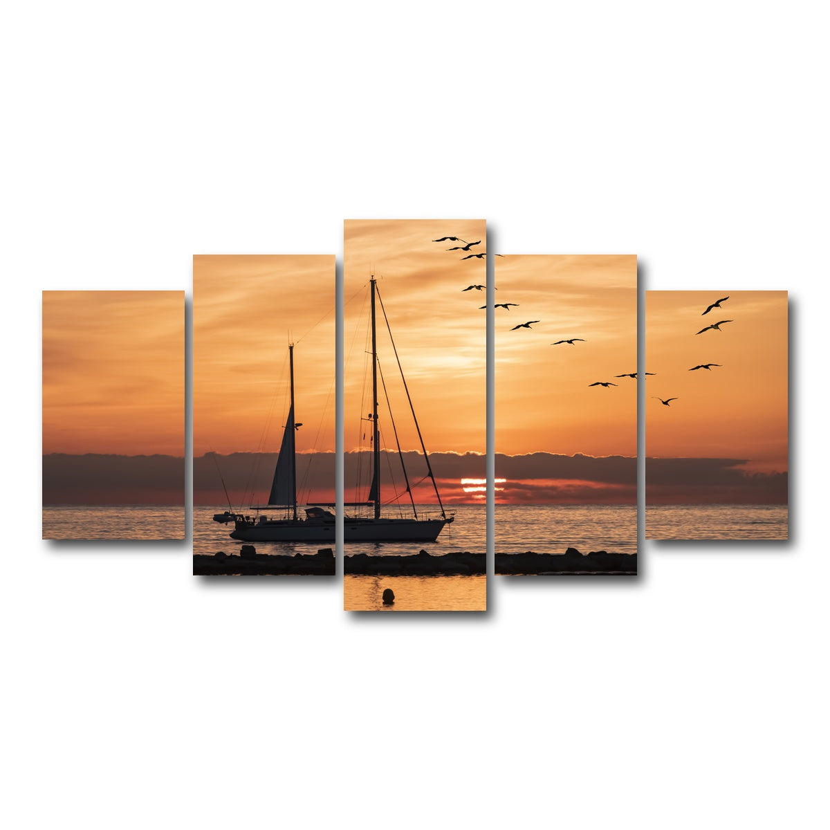 AUTO-MOCKUP WHITE | Sunrise On The Riviera | 5 Piece | Gallery Wrap Canvas | group=5_normal