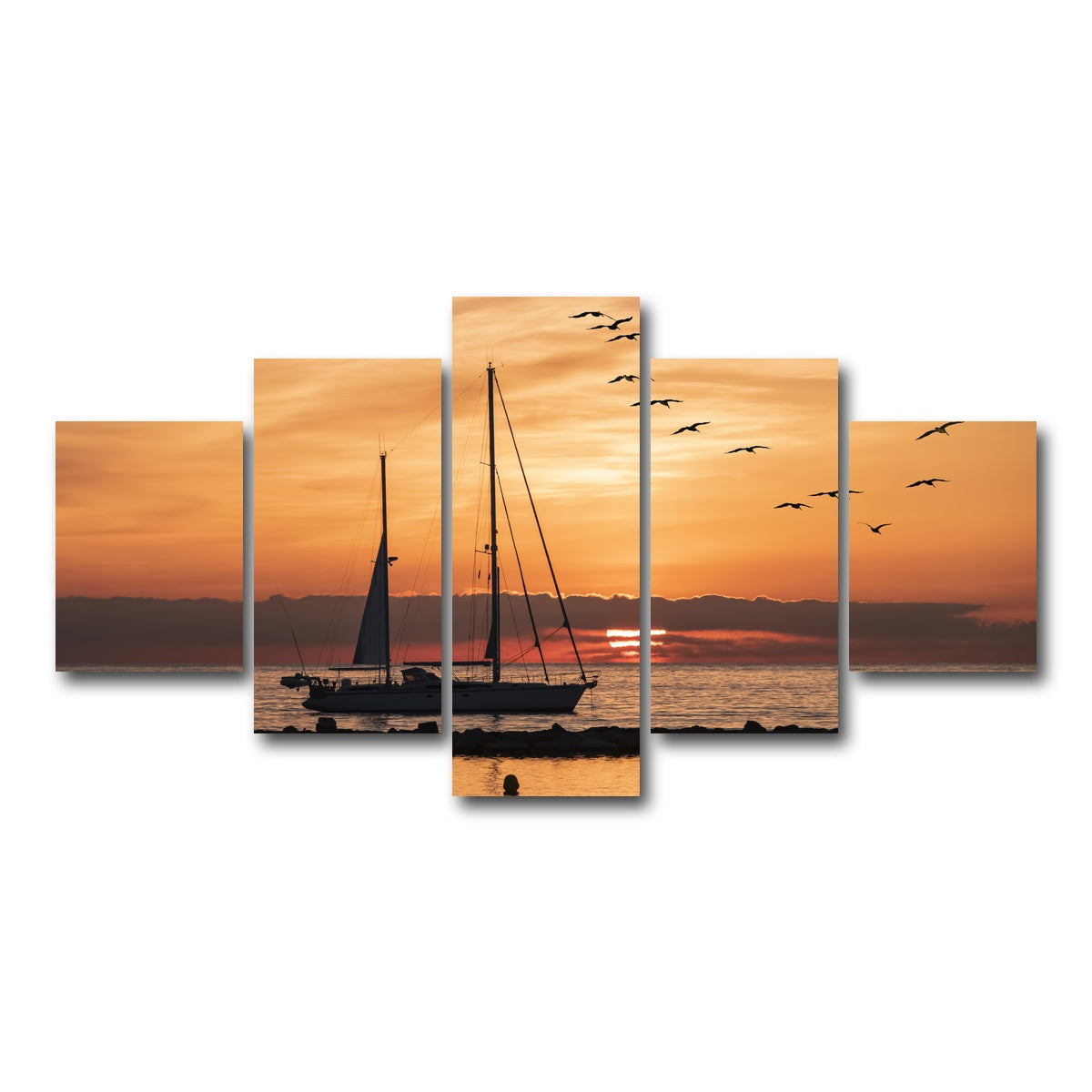 AUTO-MOCKUP WHITE | Sunrise On The Riviera | 5 Piece | Gallery Wrap Canvas | group=5_short