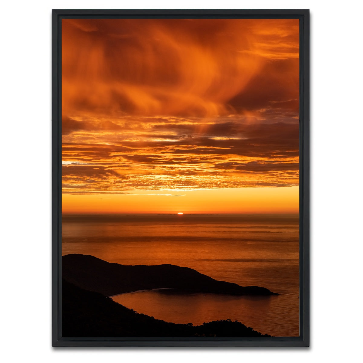 AUTO-MOCKUP WHITE | Sunrise at Ilha Grande Brazil | 1 Piece | Black Framed Canvas | group=3x4