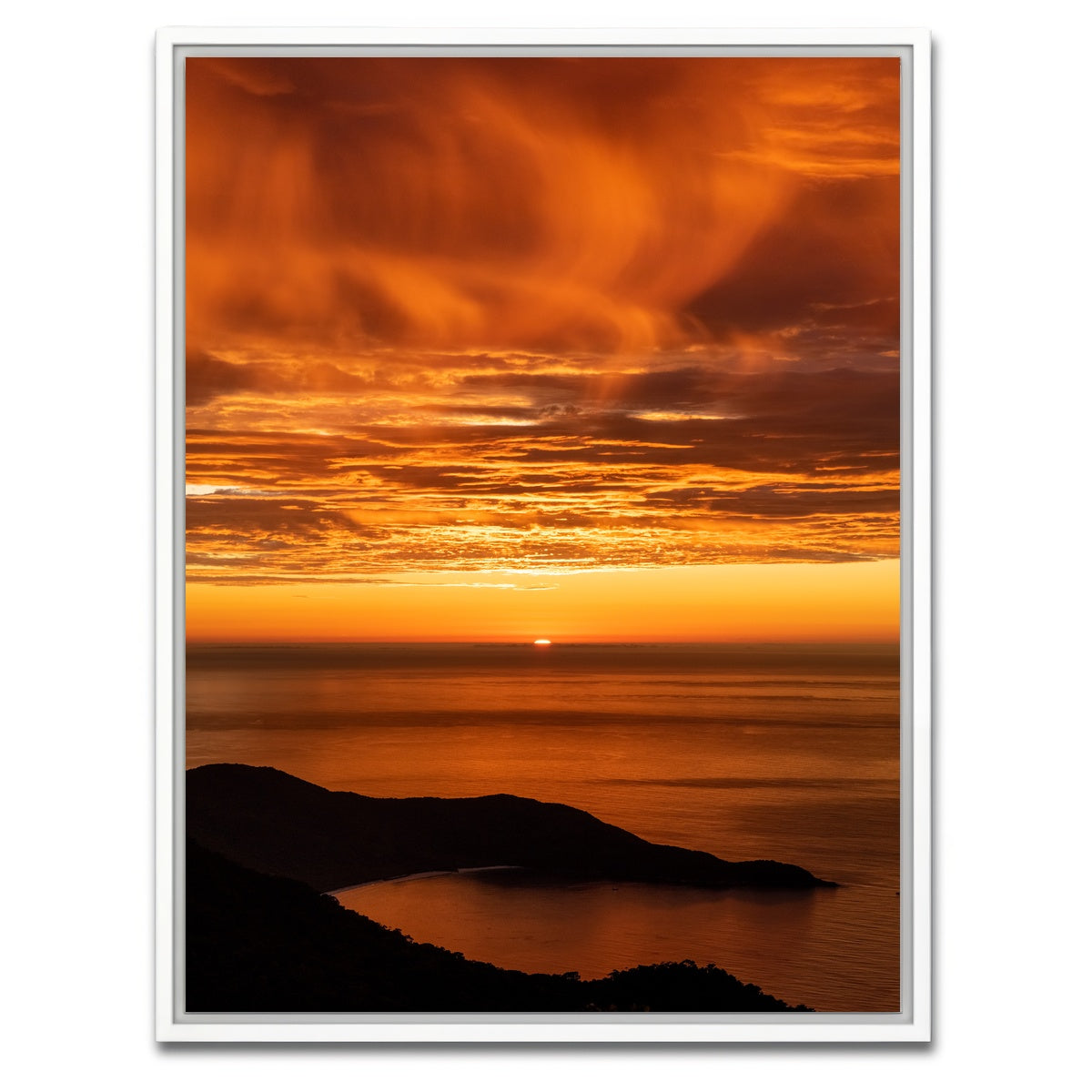 AUTO-MOCKUP WHITE | Sunrise at Ilha Grande Brazil | 1 Piece | White Framed Canvas | group=3x4