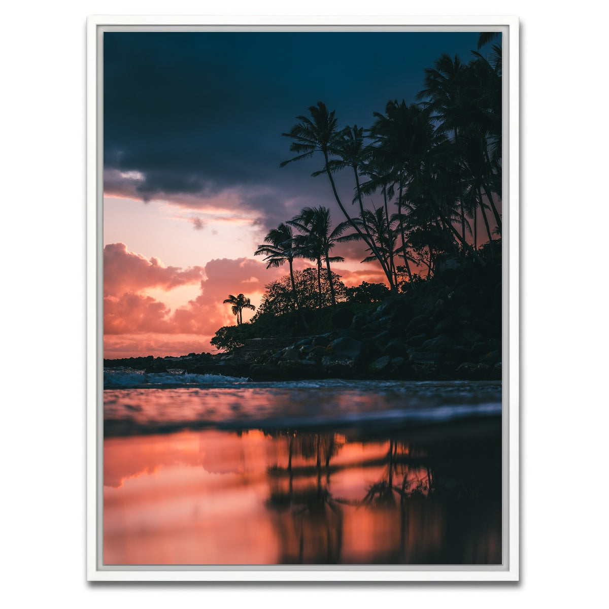 AUTO-MOCKUP WHITE | Sunrise from Shore | 1 Piece | White Framed Canvas | group=3x4