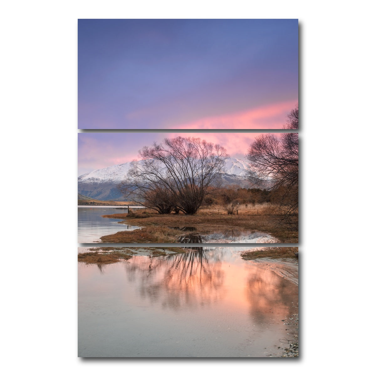 AUTO-MOCKUP WHITE | Sunrise in Glendhu Bay | 3 Piece | Gallery Wrap Canvas | group=12x24_stacked