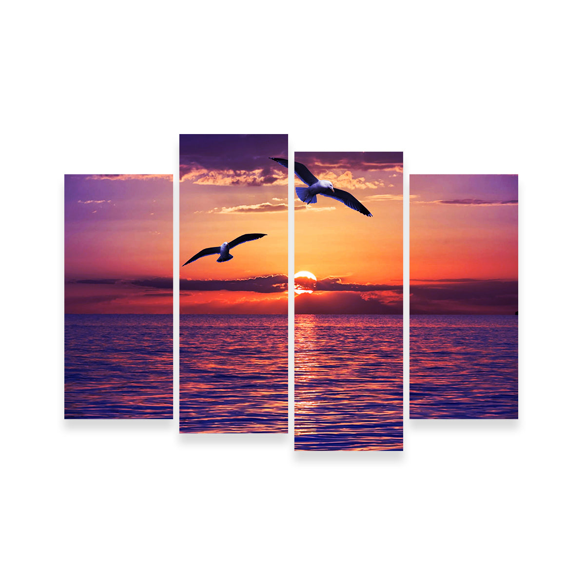 Sunset Seagulls Wall Art