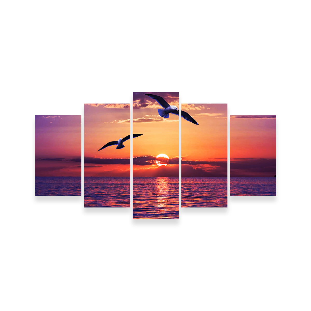 Sunset Seagulls Wall Art