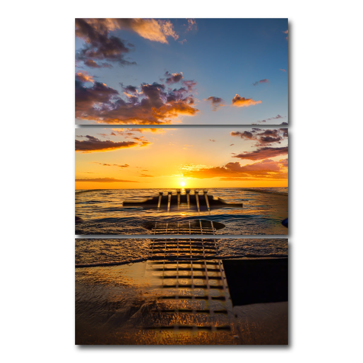 AUTO-MOCKUP WHITE | Sunset Guitar | 3 Piece | Gallery Wrap Canvas | group=12x24_stacked
