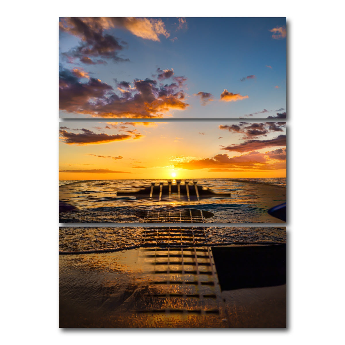AUTO-MOCKUP WHITE | Sunset Guitar | 3 Piece | Gallery Wrap Canvas | group=8x18_stacked