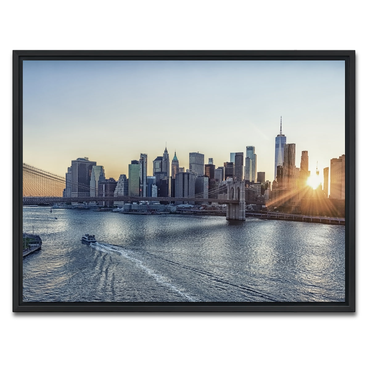 AUTO-MOCKUP WHITE | Sunset In New York | 1 Piece | Black Framed Canvas | group=4x3