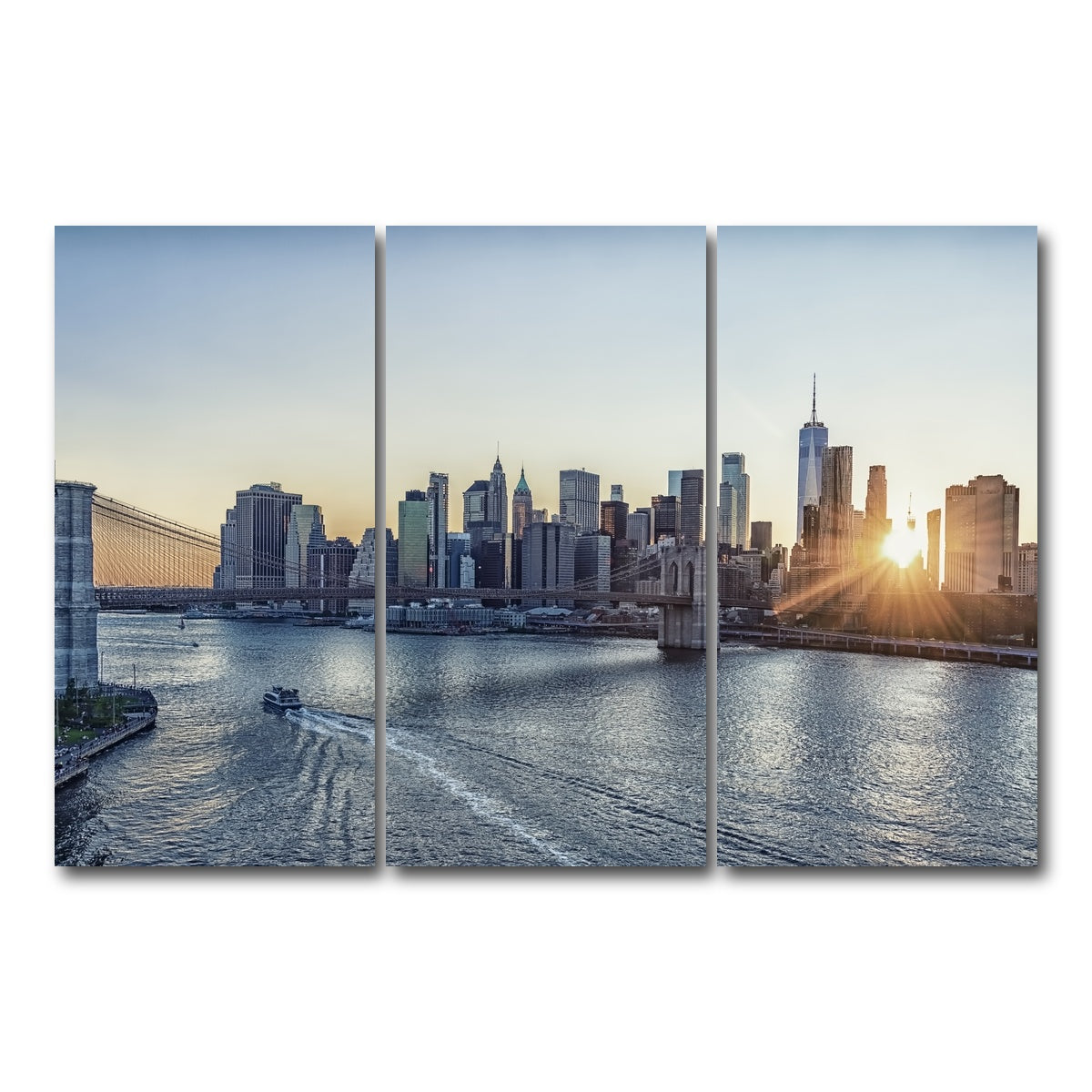 AUTO-MOCKUP WHITE | Sunset In New York | 3 Piece | Gallery Wrap Canvas | group=12x24