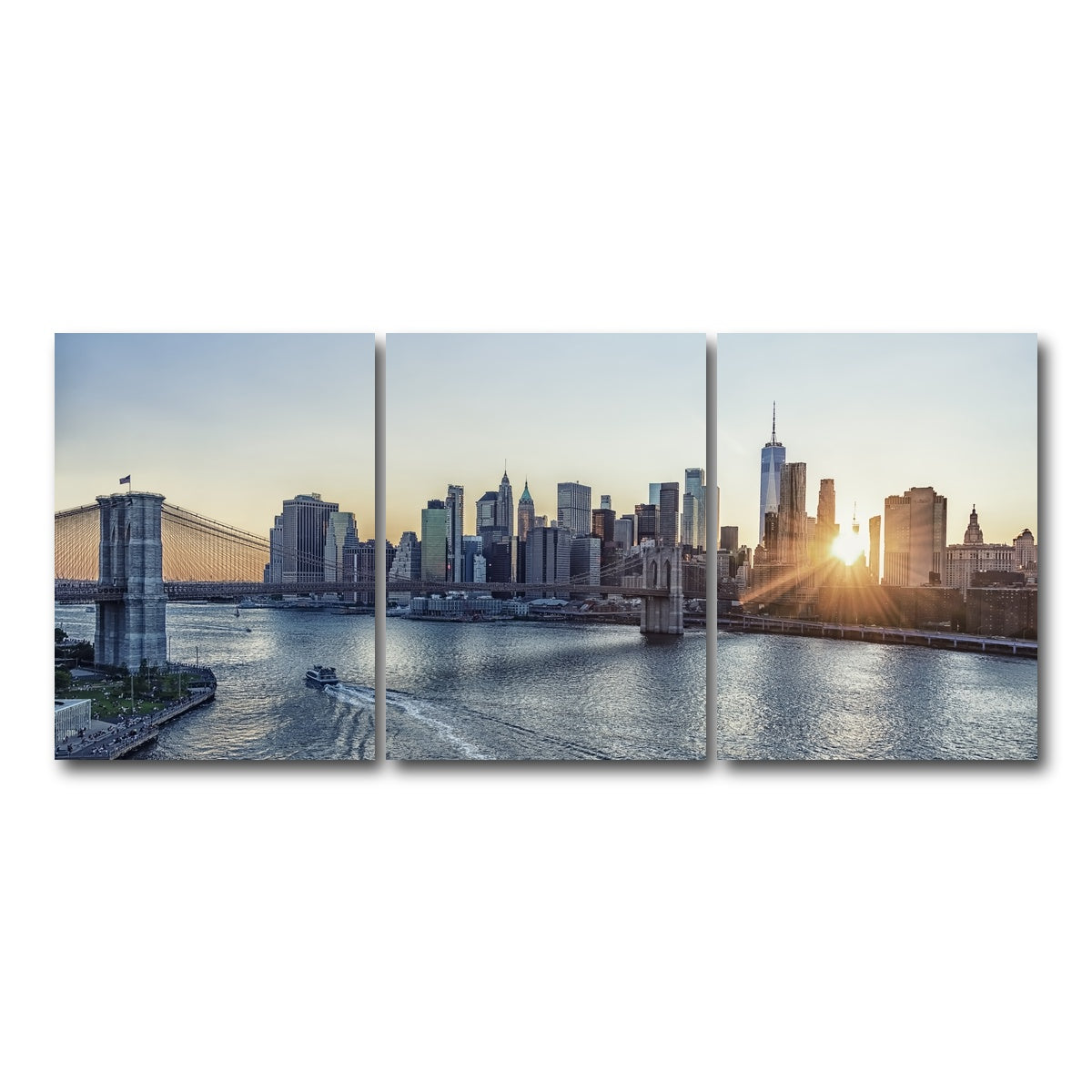 AUTO-MOCKUP WHITE | Sunset In New York | 3 Piece | Gallery Wrap Canvas | group=18x24