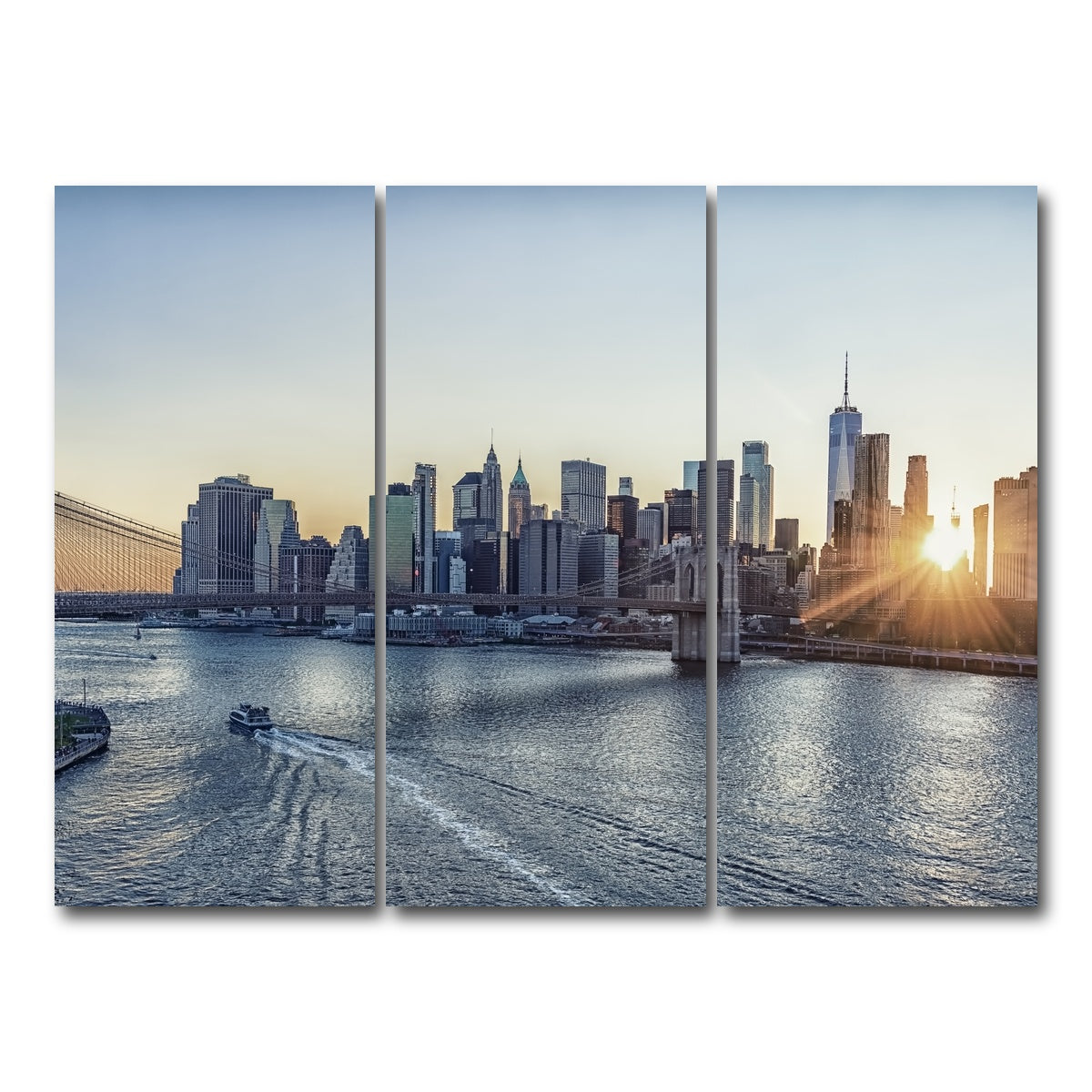 AUTO-MOCKUP WHITE | Sunset In New York | 3 Piece | Gallery Wrap Canvas | group=8x18