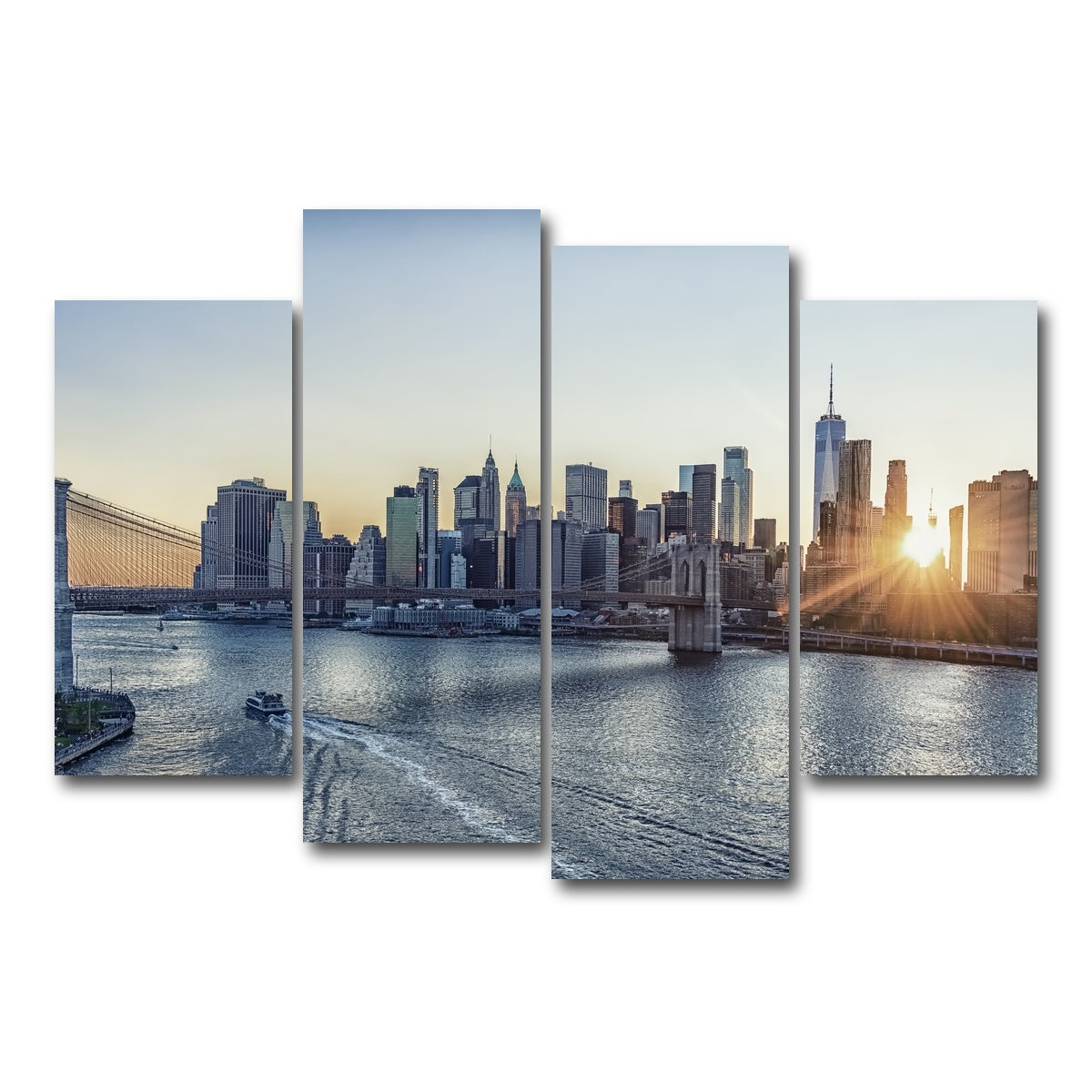 AUTO-MOCKUP WHITE | Sunset In New York | 4 Piece | Gallery Wrap Canvas | group=4_short