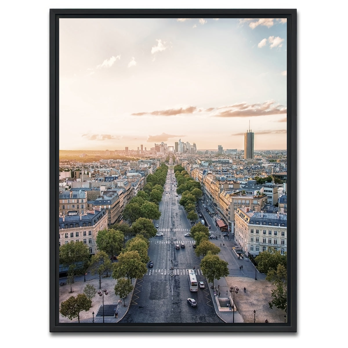 AUTO-MOCKUP WHITE | Sunset In Paris | 1 Piece | Black Framed Canvas | group=3x4