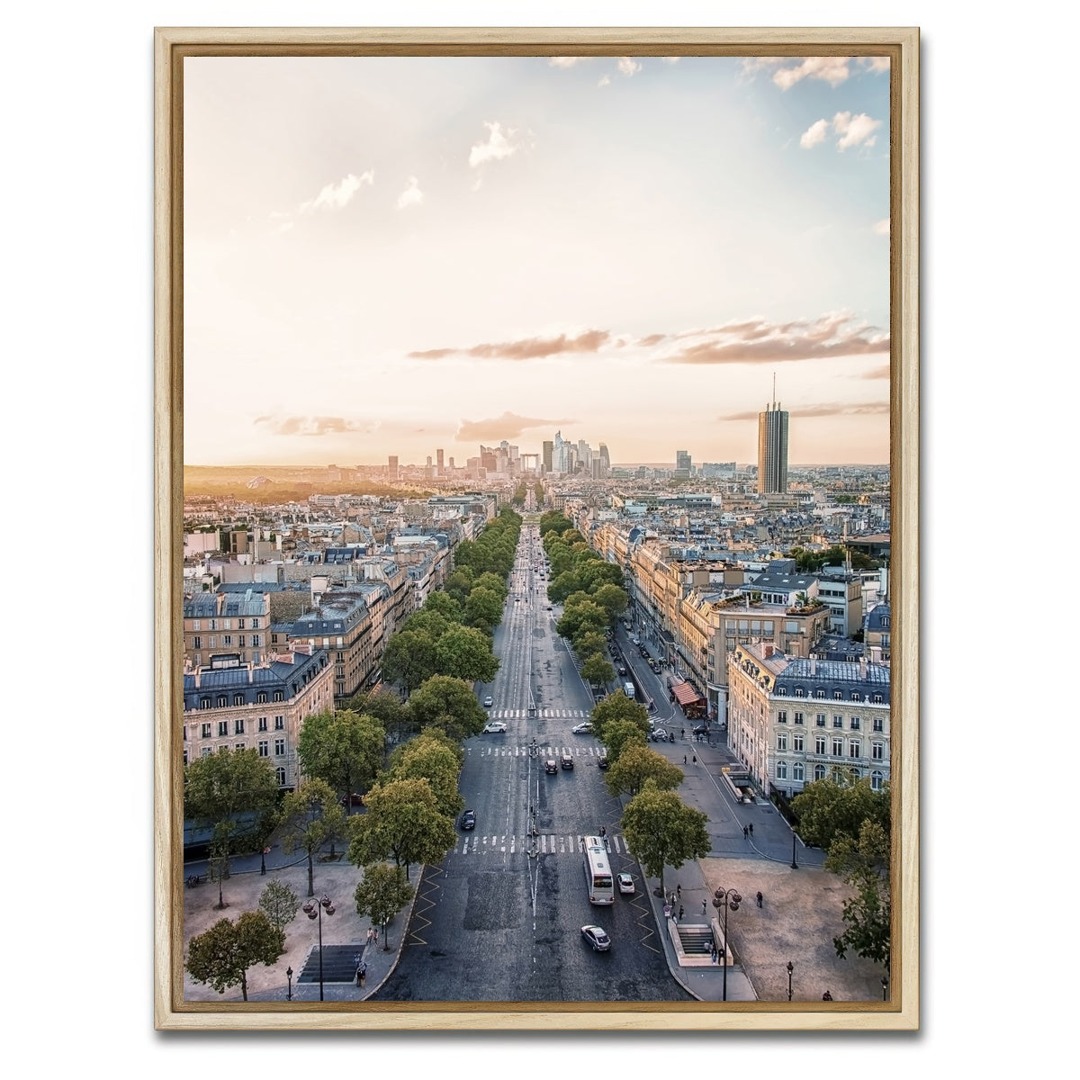 AUTO-MOCKUP WHITE | Sunset In Paris | 1 Piece | Natural Framed Canvas | group=3x4