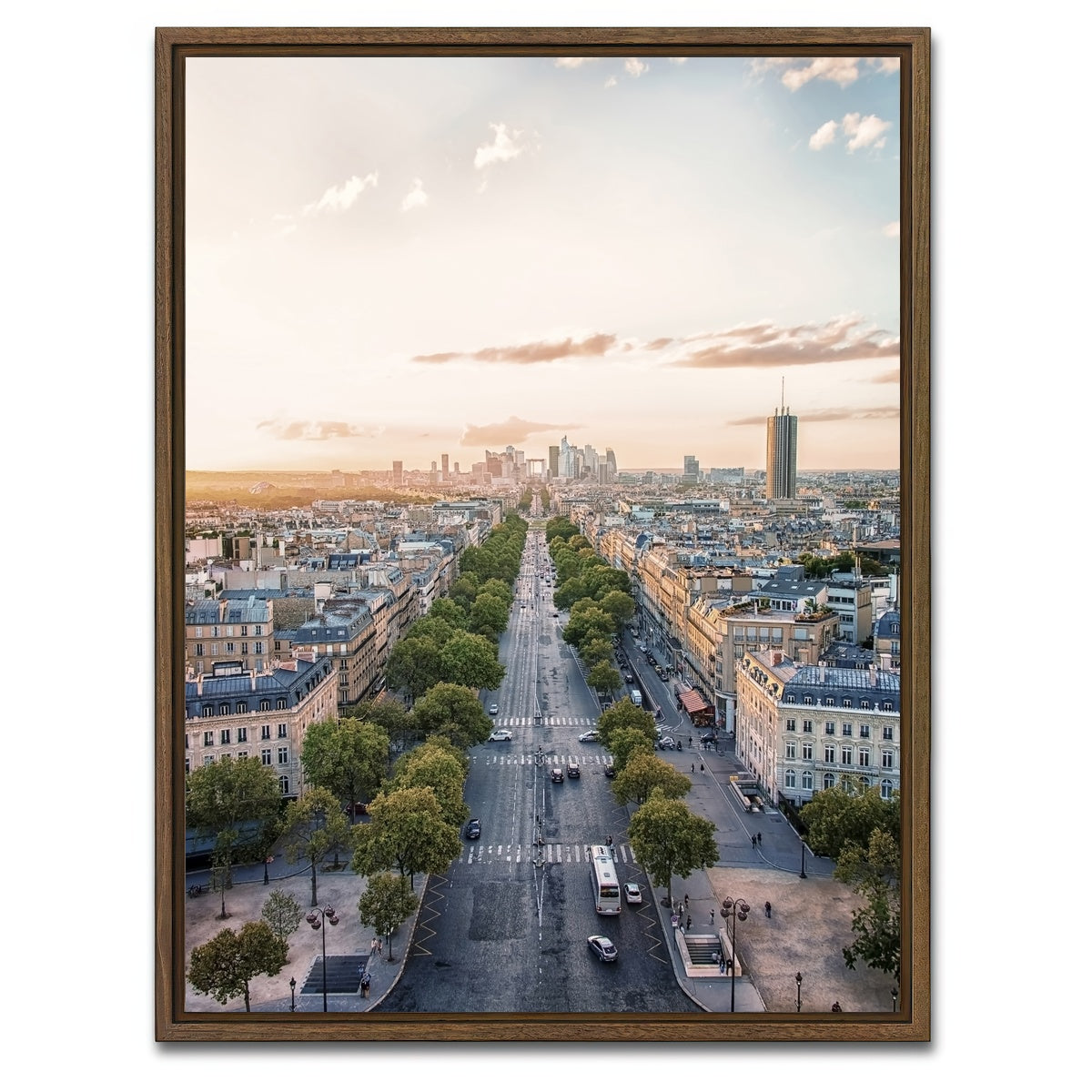 AUTO-MOCKUP WHITE | Sunset In Paris | 1 Piece | Walnut Framed Canvas | group=3x4