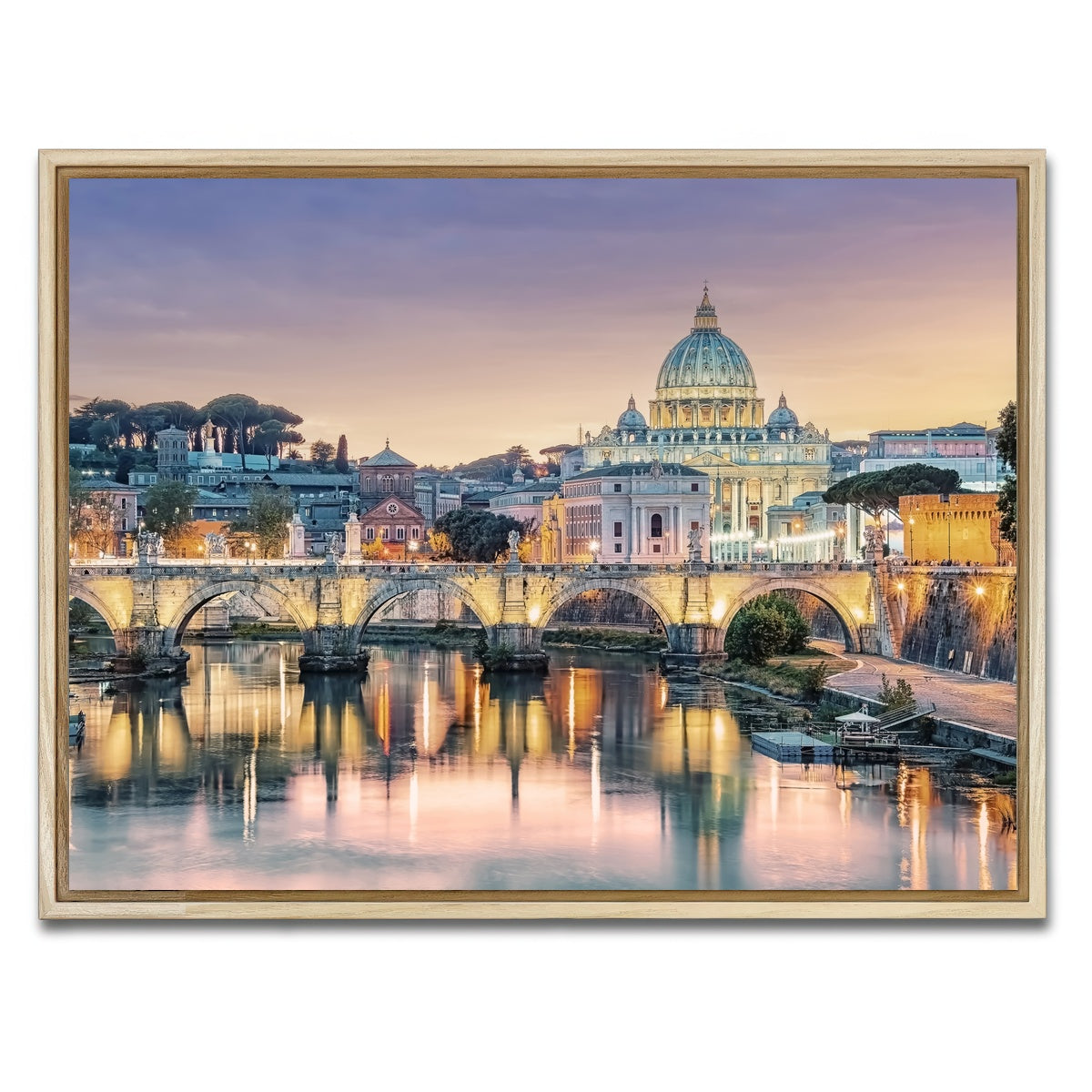 AUTO-MOCKUP WHITE | Sunset In Rome | 1 Piece | Natural Framed Canvas | group=4x3