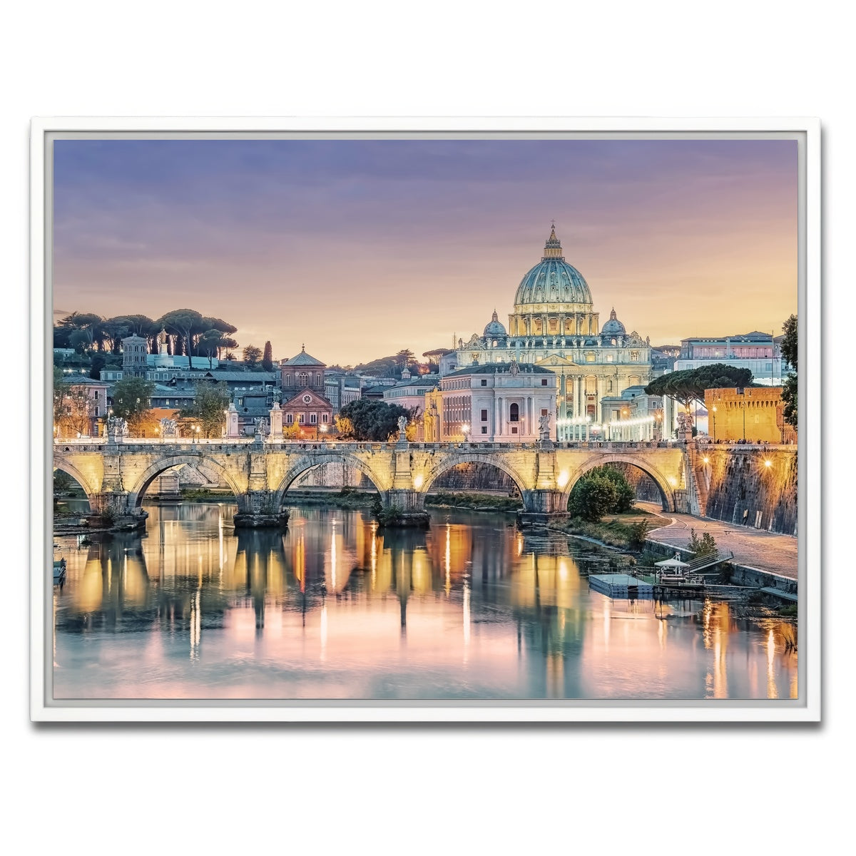 AUTO-MOCKUP WHITE | Sunset In Rome | 1 Piece | White Framed Canvas | group=4x3
