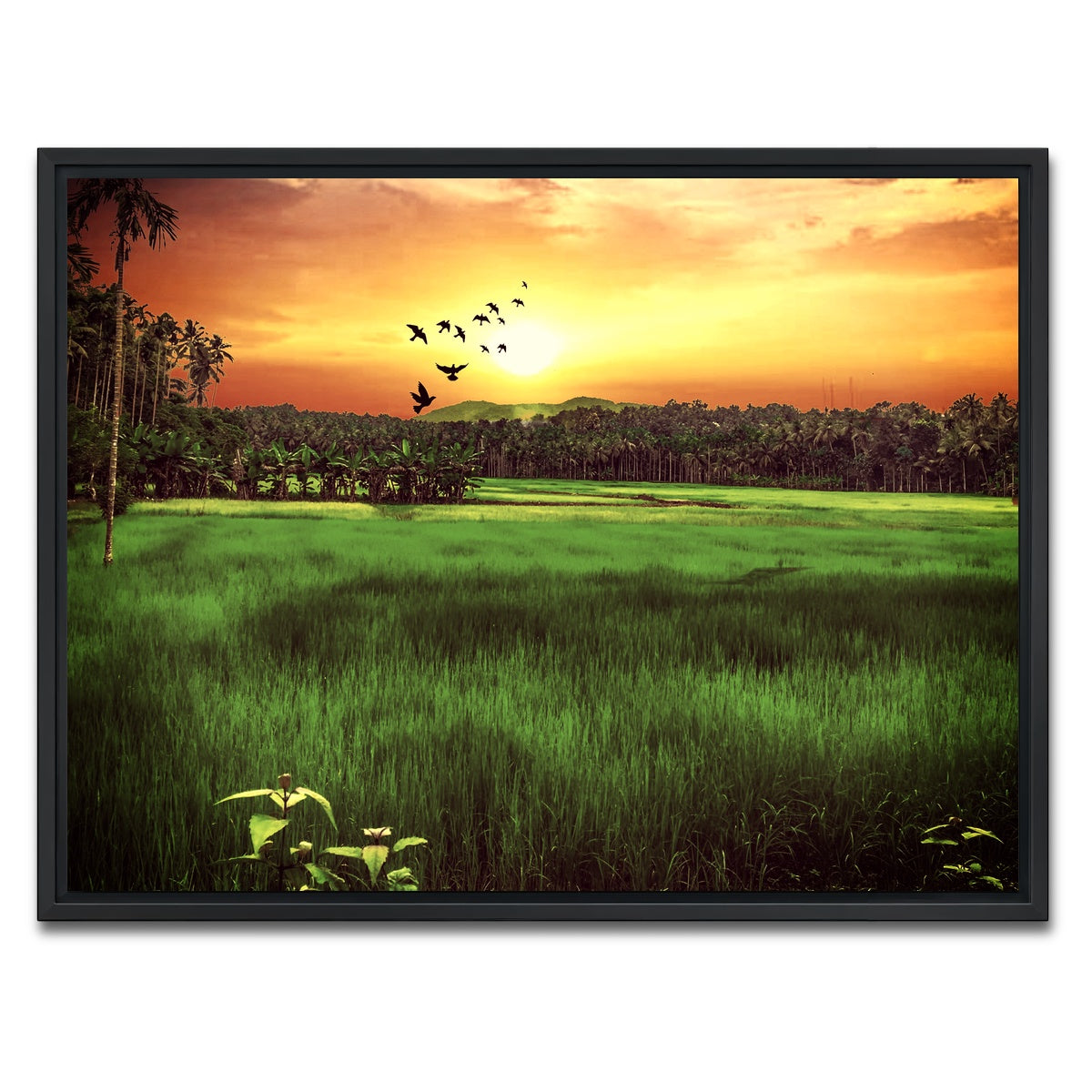 AUTO-MOCKUP WHITE | Sunset Landscape | 1 Piece | Black Framed Canvas | group=4x3