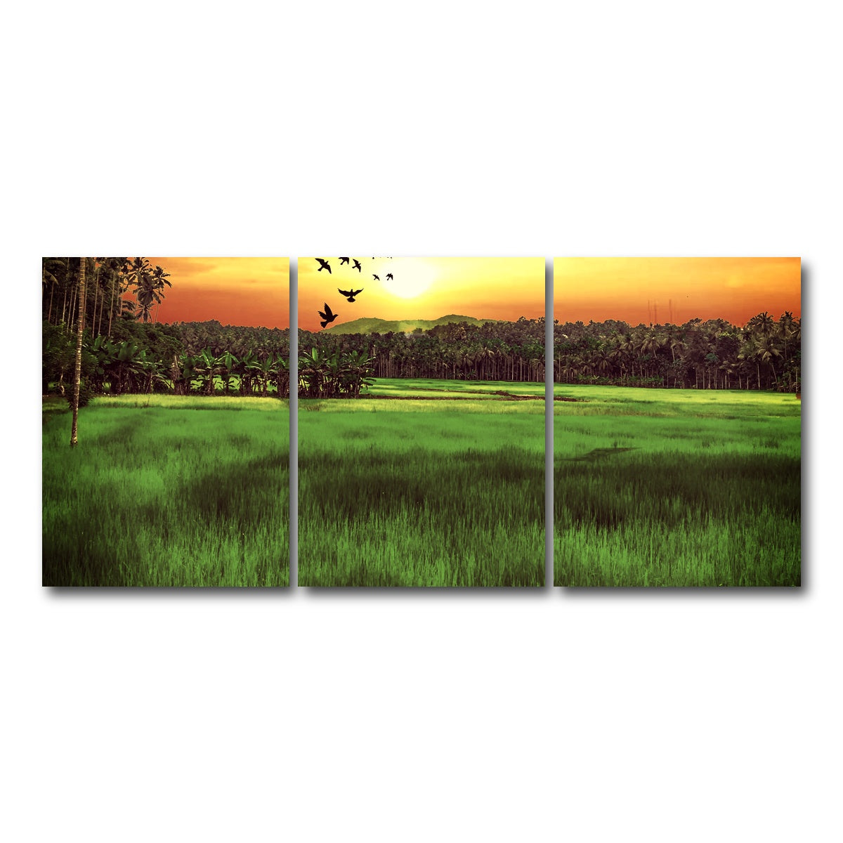AUTO-MOCKUP WHITE | Sunset Landscape | 3 Piece | Gallery Wrap Canvas | group=18x24