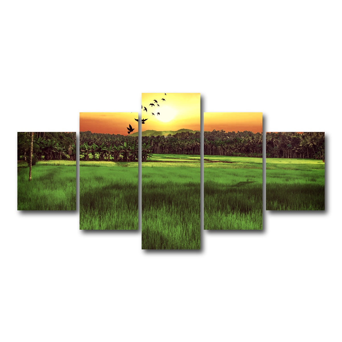 AUTO-MOCKUP WHITE | Sunset Landscape | 5 Piece | Gallery Wrap Canvas | group=5_short