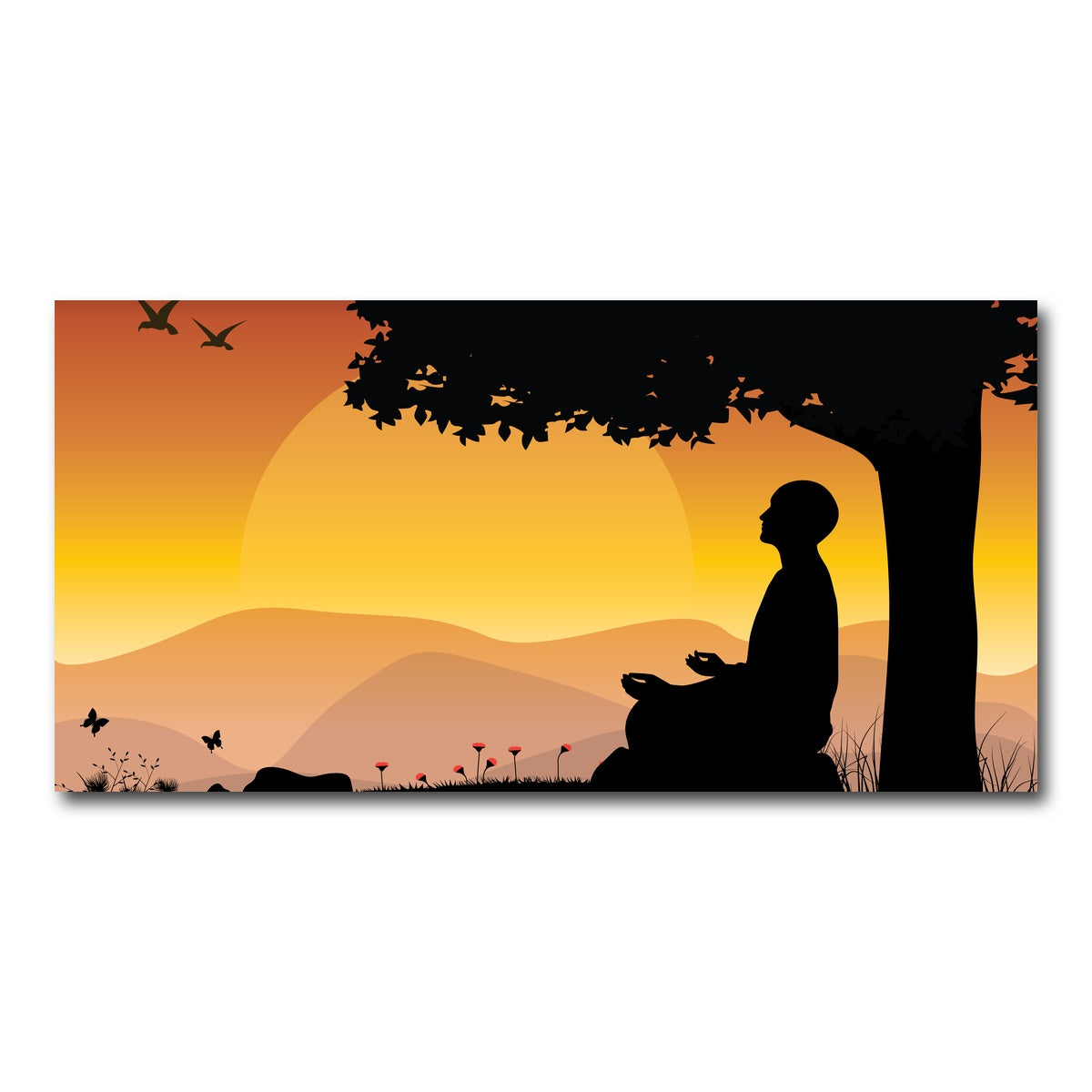 AUTO-MOCKUP WHITE | Sunset Meditation | 1 Piece | Gallery Wrap Canvas | group=2x1