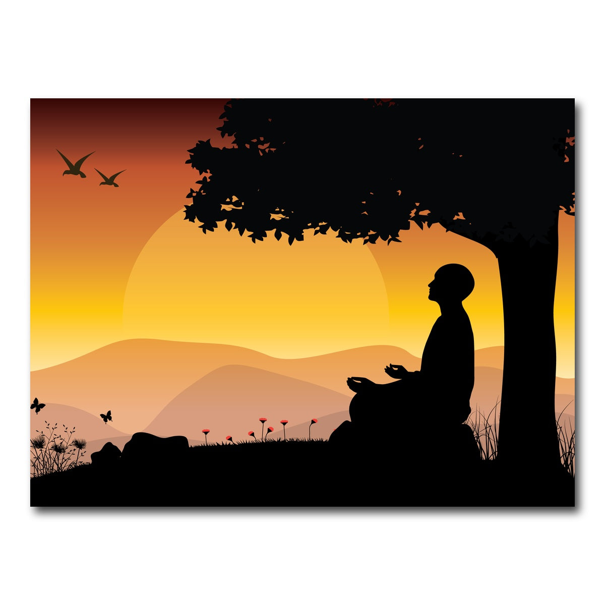 AUTO-MOCKUP WHITE | Sunset Meditation | 1 Piece | Gallery Wrap Canvas | group=4x3