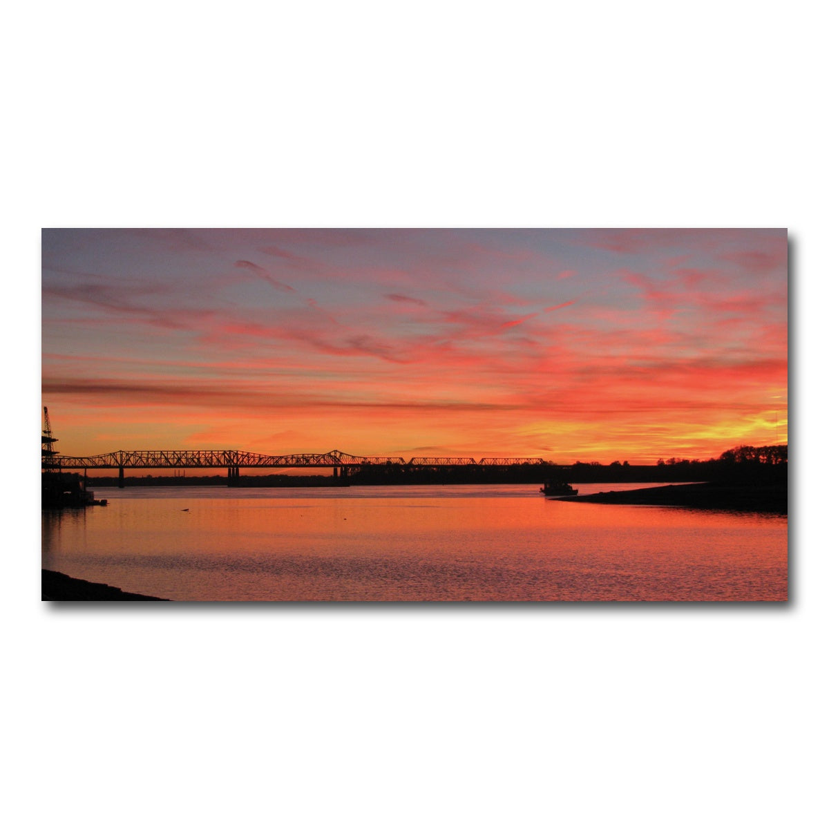 AUTO-MOCKUP WHITE | Sunset Mississippi River in Memphis | 1 Piece | Gallery Wrap Canvas | group=2x1