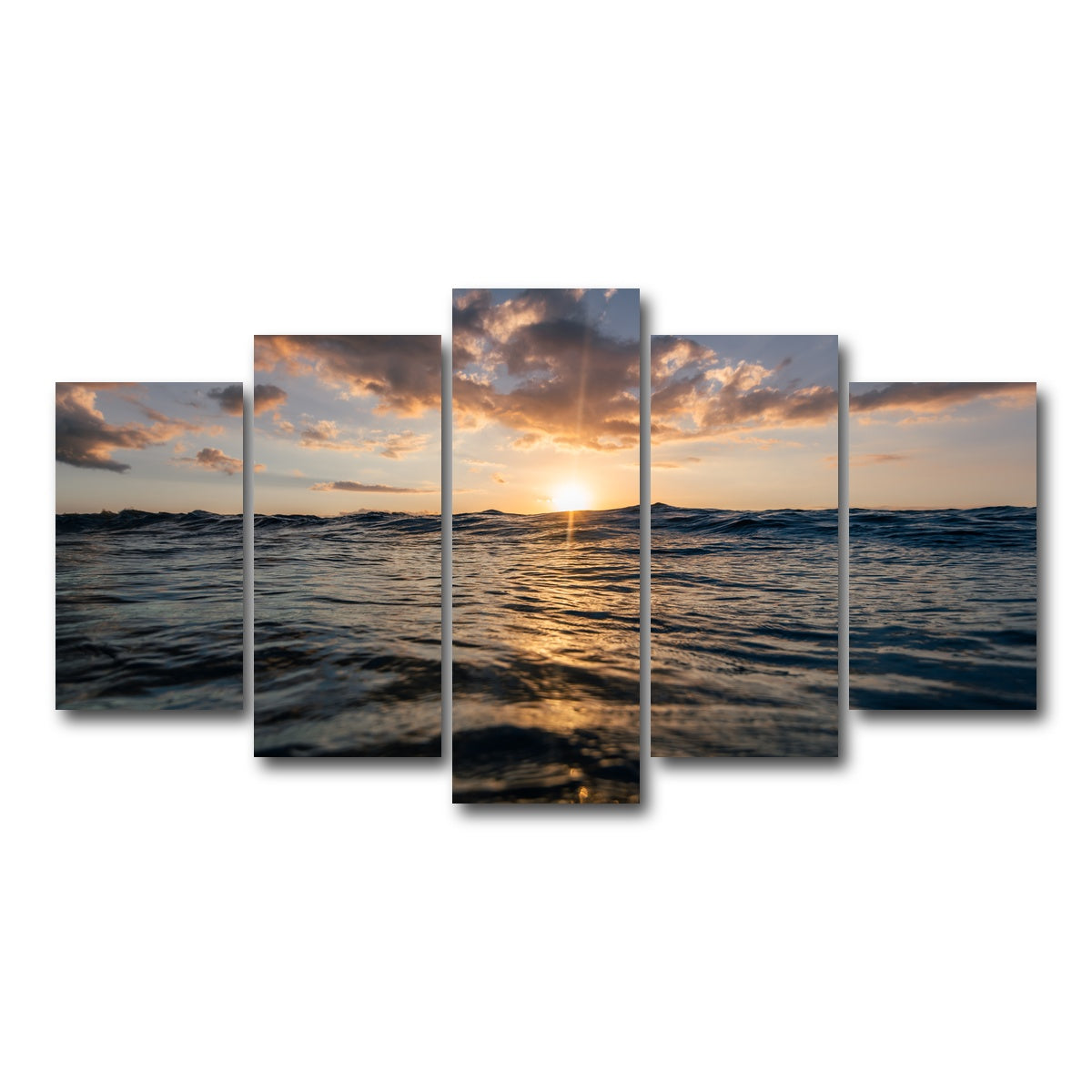AUTO-MOCKUP WHITE | Sunset Ocean | 5 Piece | Gallery Wrap Canvas | group=5_normal