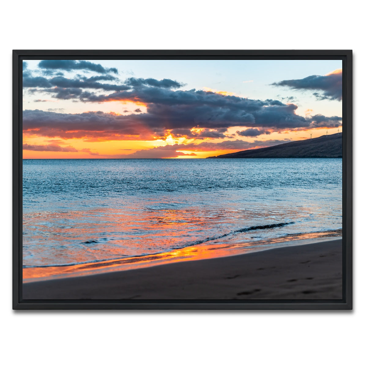 AUTO-MOCKUP WHITE | Sunset Over the Beach | 1 Piece | Black Framed Canvas | group=4x3