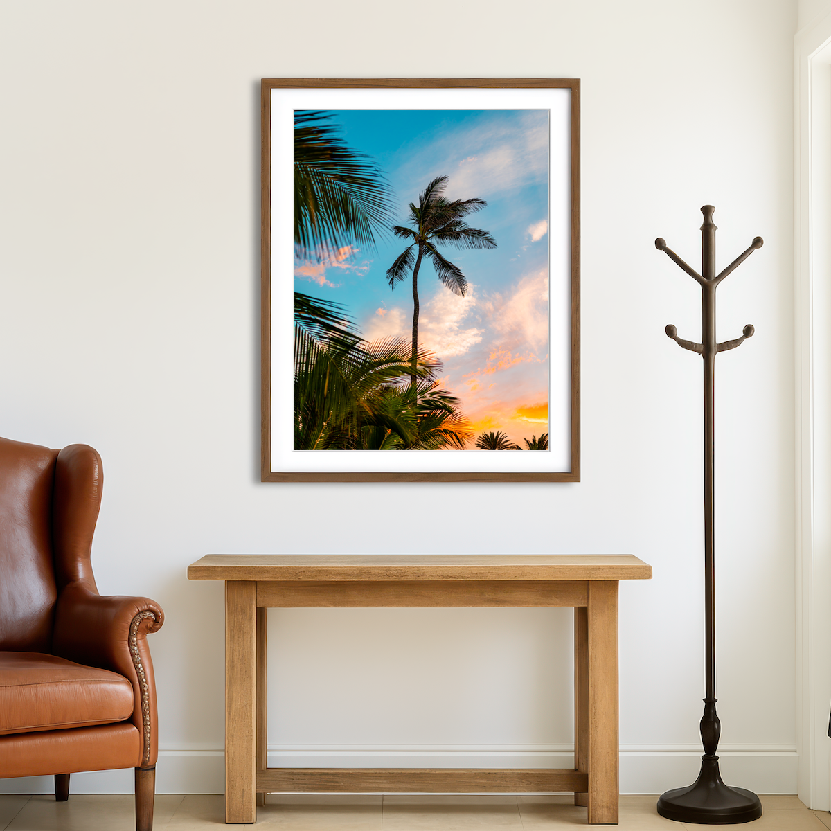 AUTO-MOCKUP ROOM | Sunset Palm Wall Art