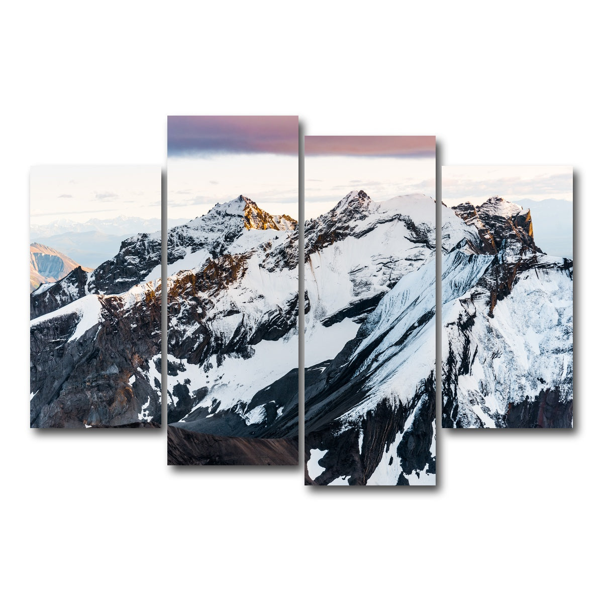 AUTO-MOCKUP WHITE | Sunset Peaks | 4 Piece | Gallery Wrap Canvas | group=4_short
