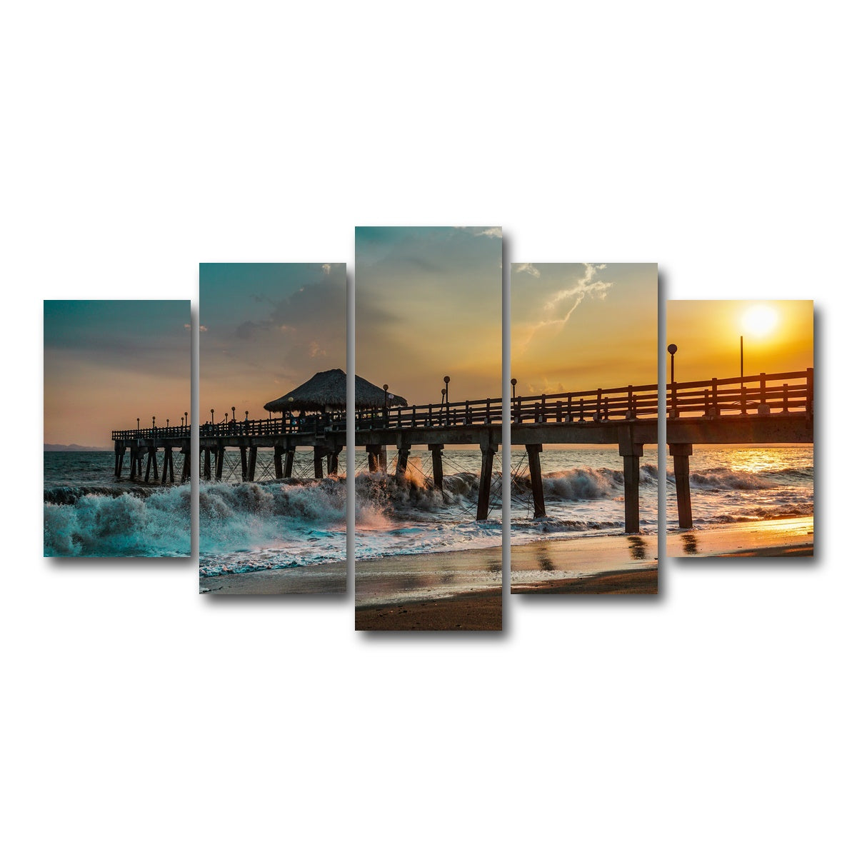 AUTO-MOCKUP WHITE | Sunset Pier | 5 Piece | Gallery Wrap Canvas | group=5_normal
