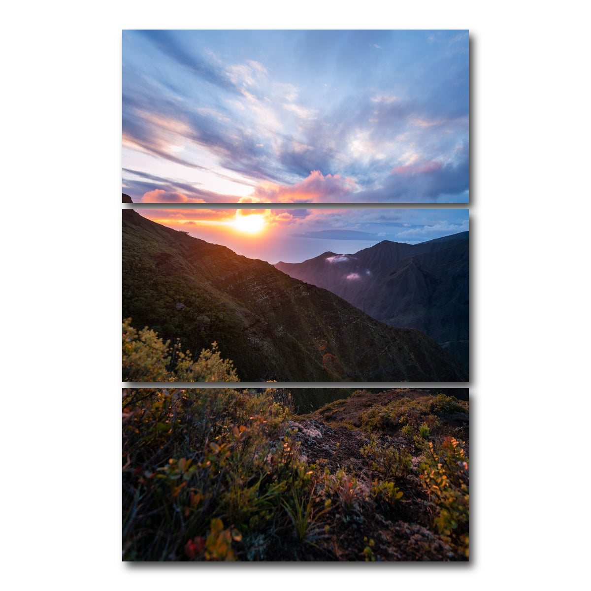 AUTO-MOCKUP WHITE | Sunset Ridge | 3 Piece | Gallery Wrap Canvas | group=12x24_stacked