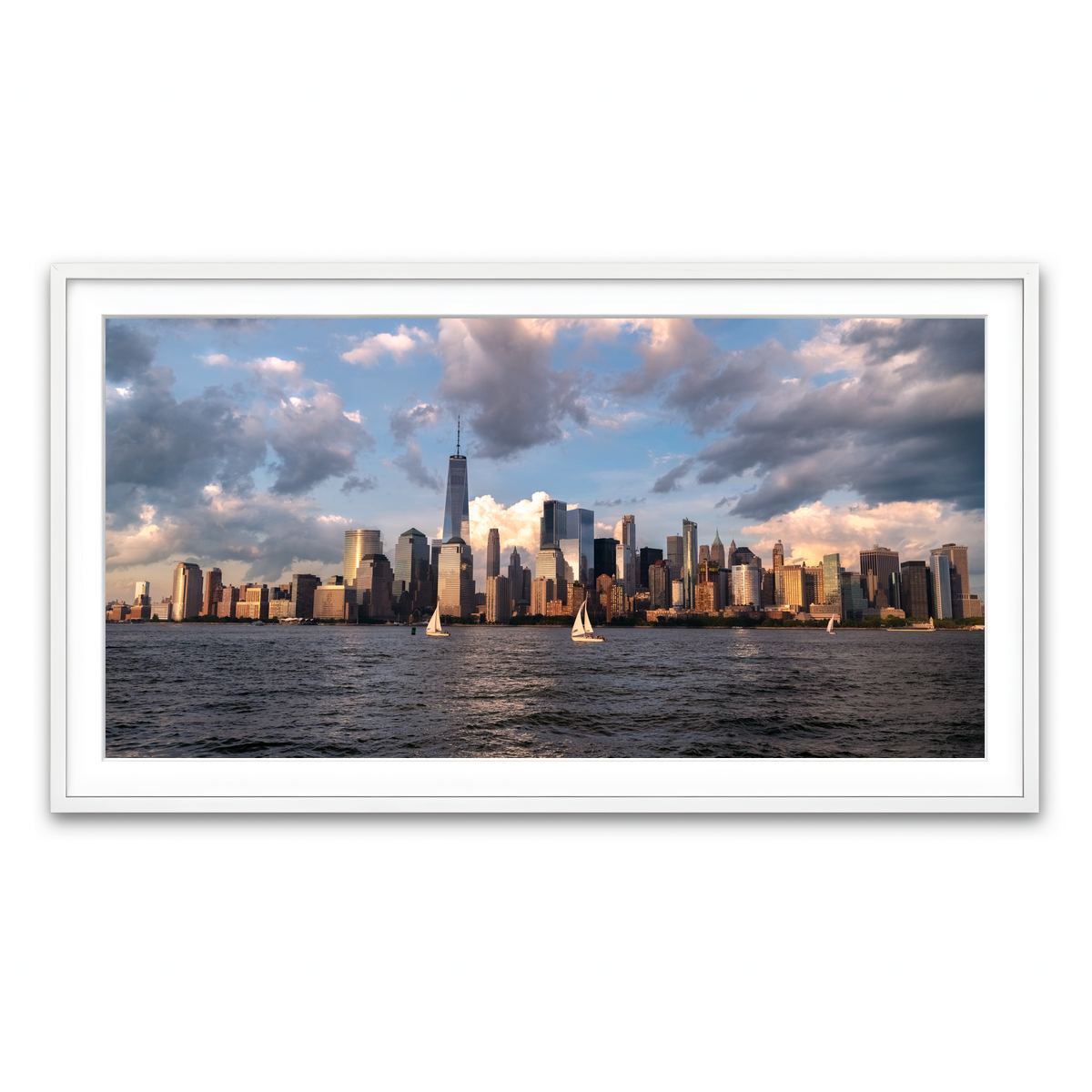 Framed Print 2x1 White
