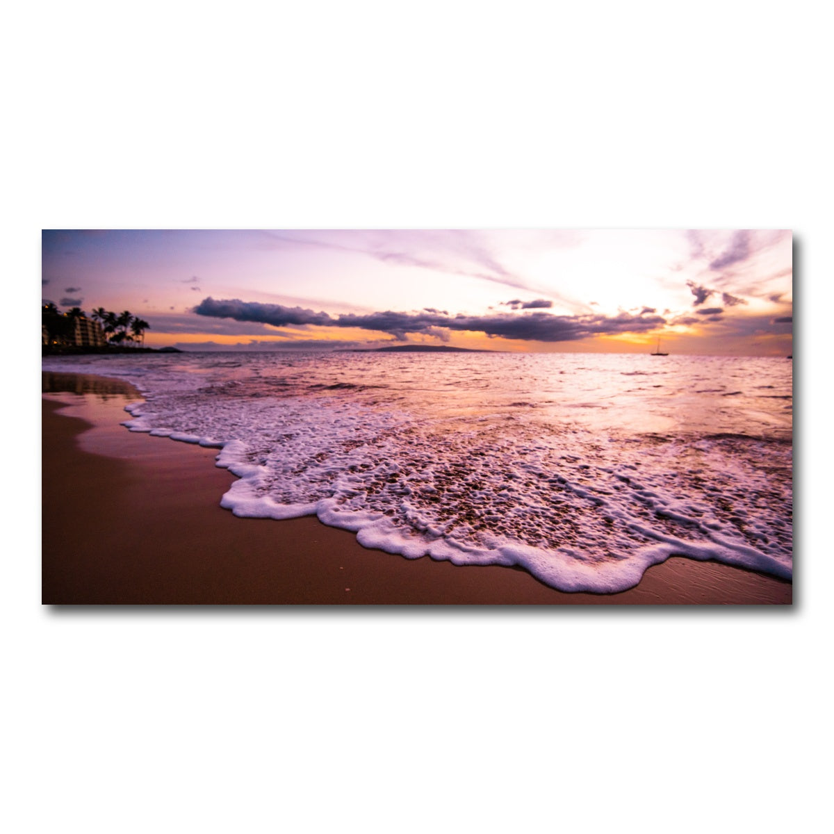 AUTO-MOCKUP WHITE | Sunset Waves | 1 Piece | Gallery Wrap Canvas | group=2x1