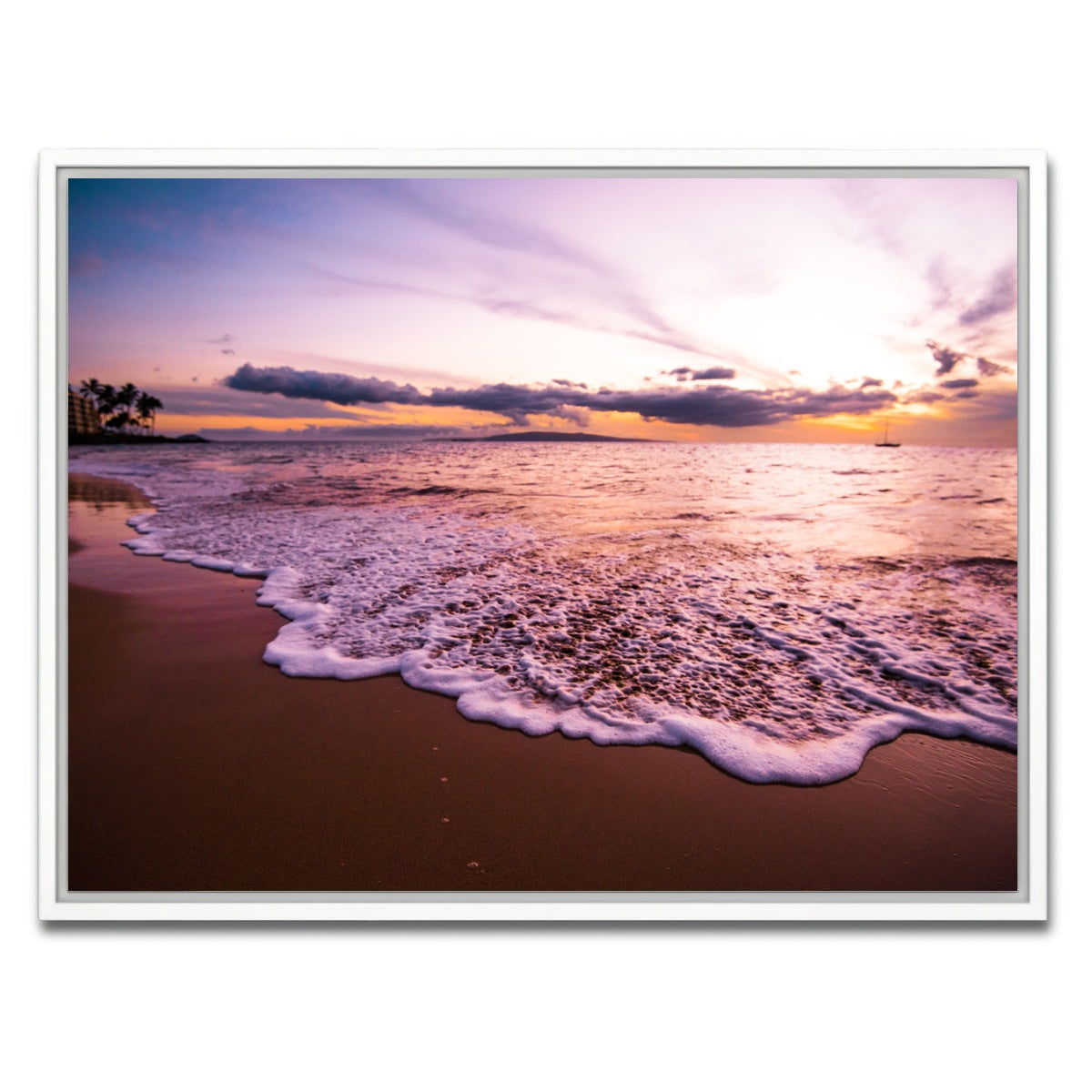 AUTO-MOCKUP WHITE | Sunset Waves | 1 Piece | White Framed Canvas | group=4x3