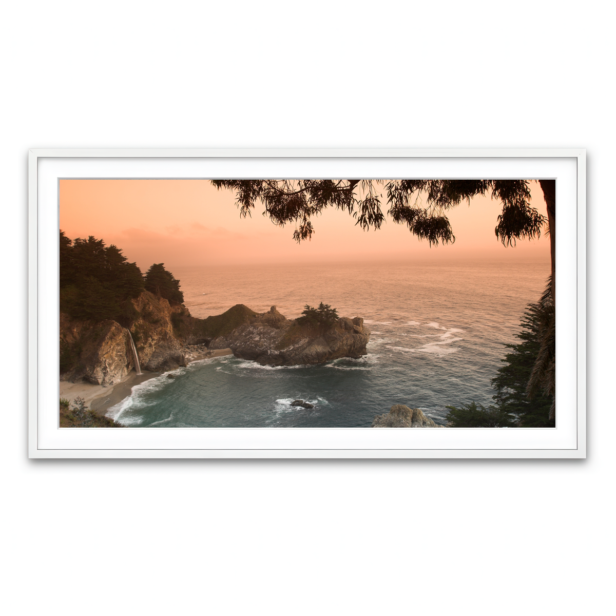 Framed Print 2x1 White