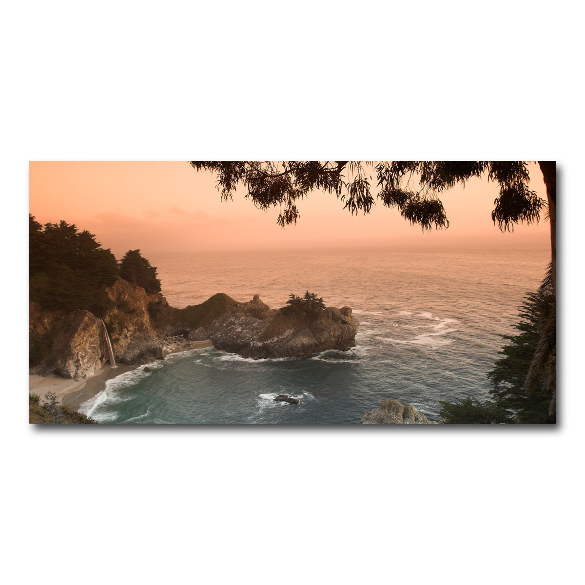 AUTO-MOCKUP WHITE | Sunset at California beach | 1 Piece | Gallery Wrap Canvas | group=2x1