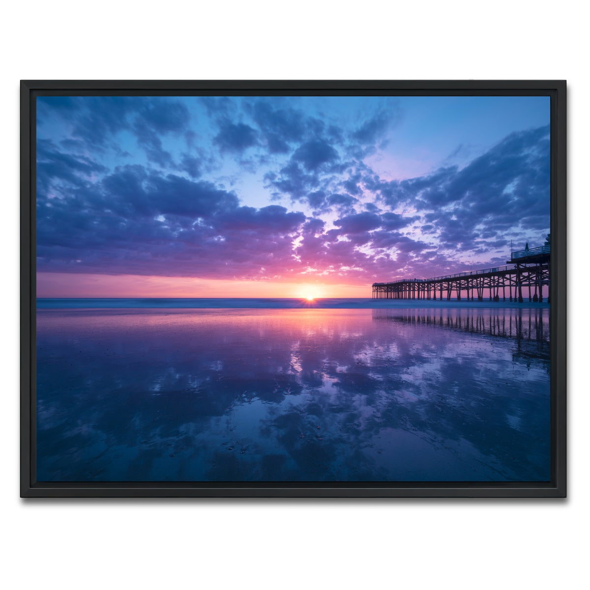 AUTO-MOCKUP WHITE | Sunset at Pacific Beach San Diego | 1 Piece | Black Framed Canvas | group=4x3