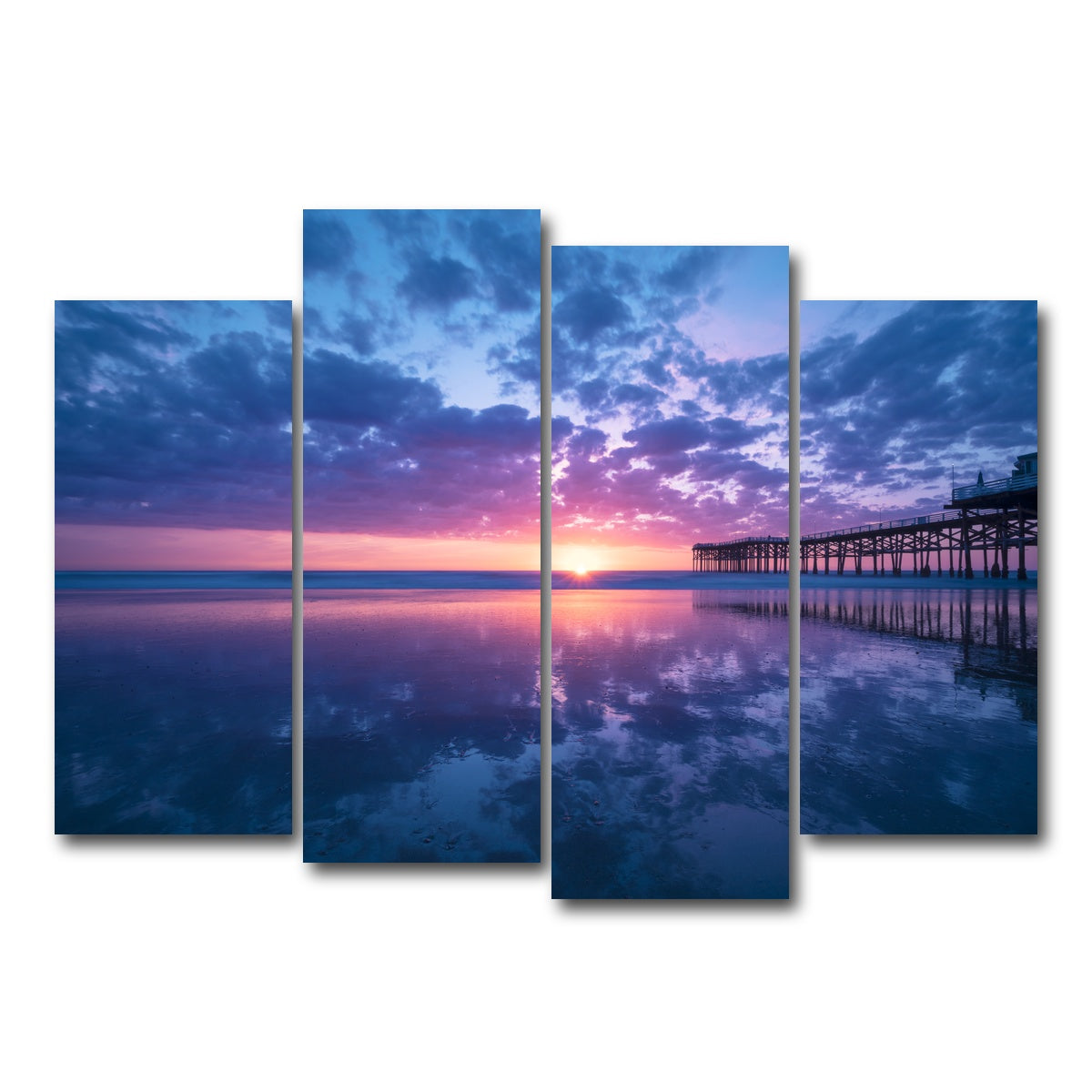 AUTO-MOCKUP WHITE | Sunset at Pacific Beach San Diego | 4 Piece | Gallery Wrap Canvas | group=4_normal
