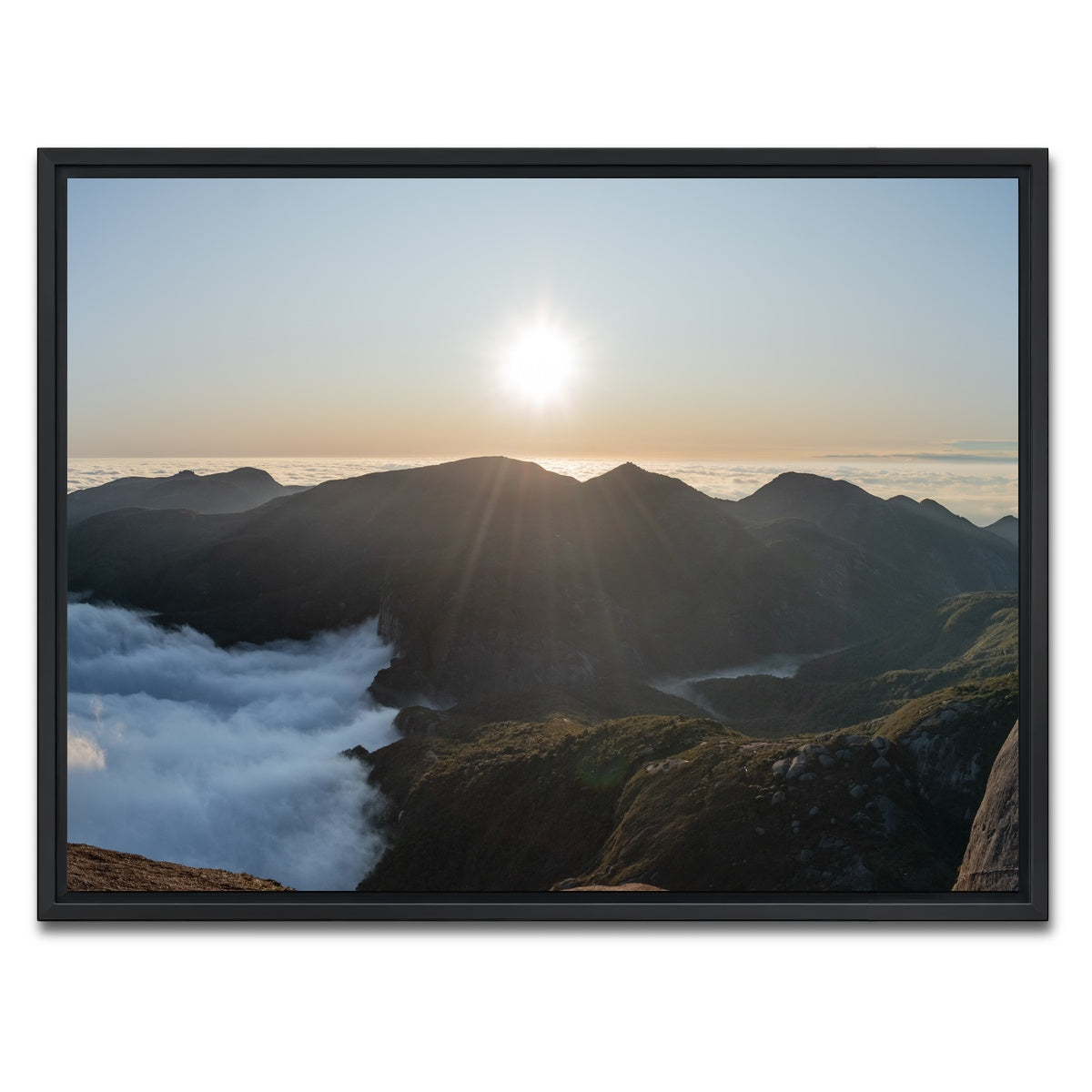 AUTO-MOCKUP WHITE | Sunset at Pedra do Sino Brazil | 1 Piece | Black Framed Canvas | group=4x3