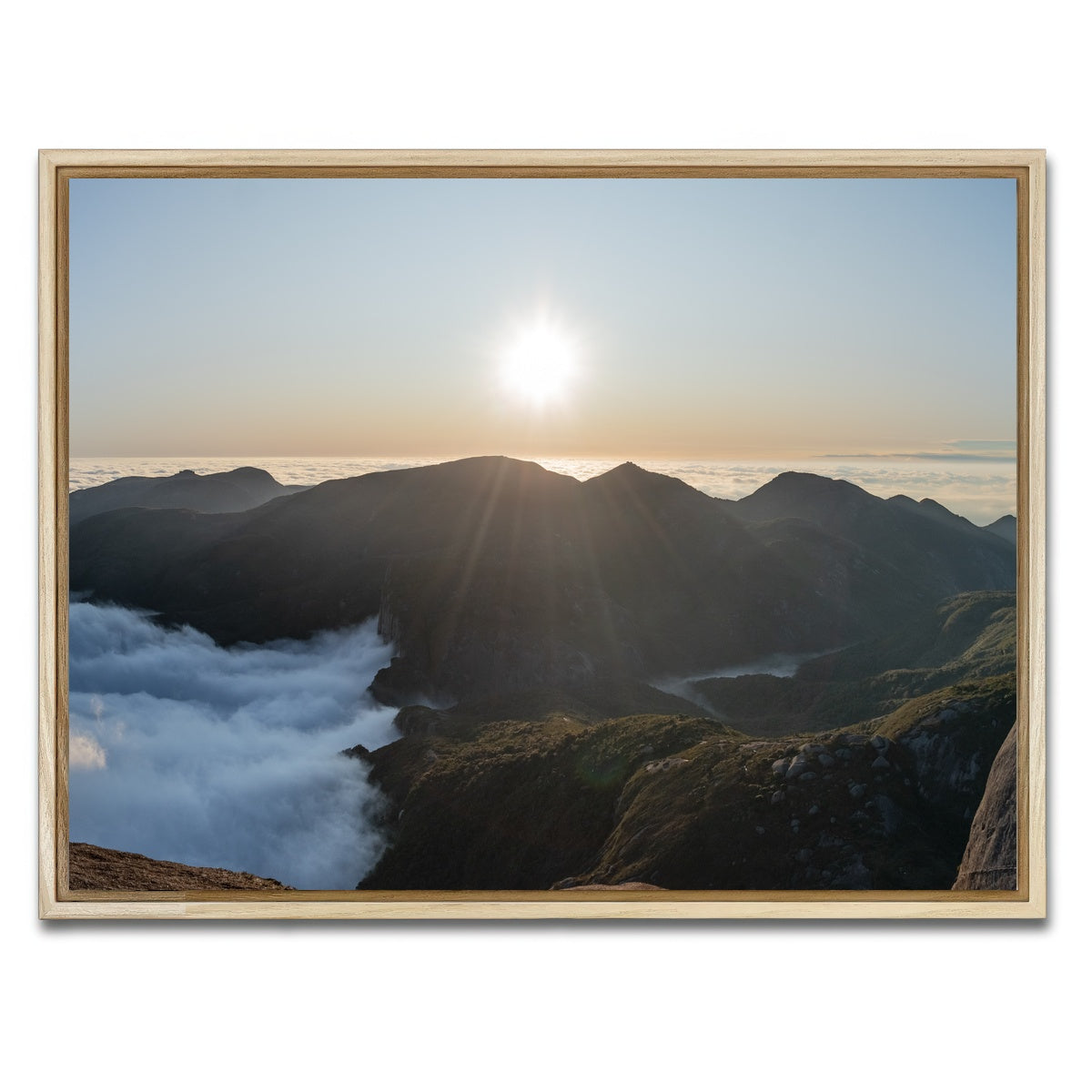 AUTO-MOCKUP WHITE | Sunset at Pedra do Sino Brazil | 1 Piece | Natural Framed Canvas | group=4x3