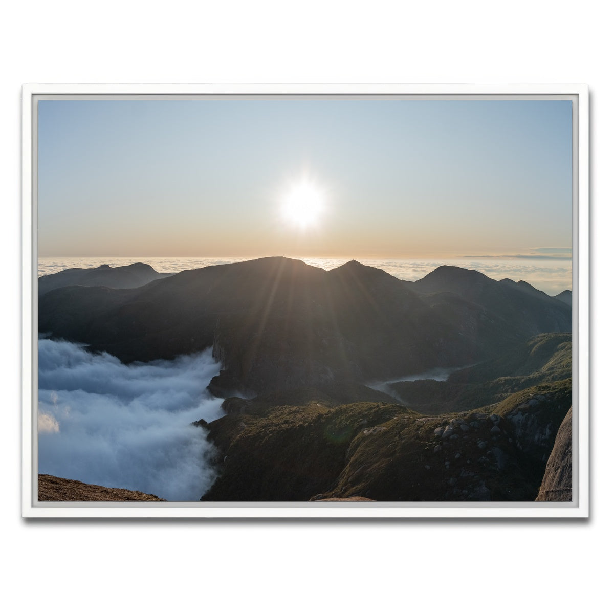 AUTO-MOCKUP WHITE | Sunset at Pedra do Sino Brazil | 1 Piece | White Framed Canvas | group=4x3