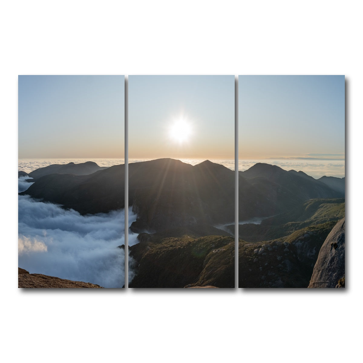 AUTO-MOCKUP WHITE | Sunset at Pedra do Sino Brazil | 3 Piece | Gallery Wrap Canvas | group=12x24
