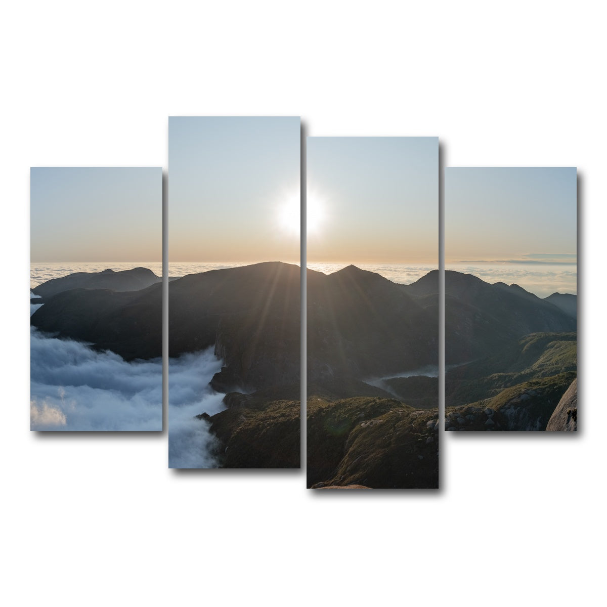 AUTO-MOCKUP WHITE | Sunset at Pedra do Sino Brazil | 4 Piece | Gallery Wrap Canvas | group=4_short