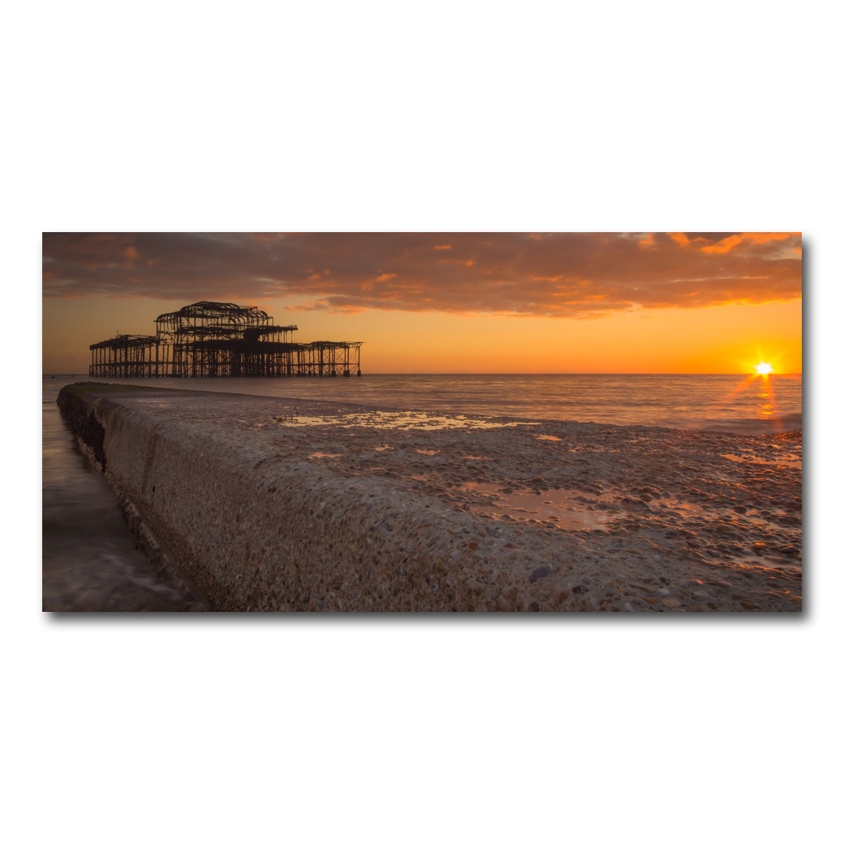 AUTO-MOCKUP WHITE | Sunset at West Pier | 1 Piece | Gallery Wrap Canvas | group=2x1