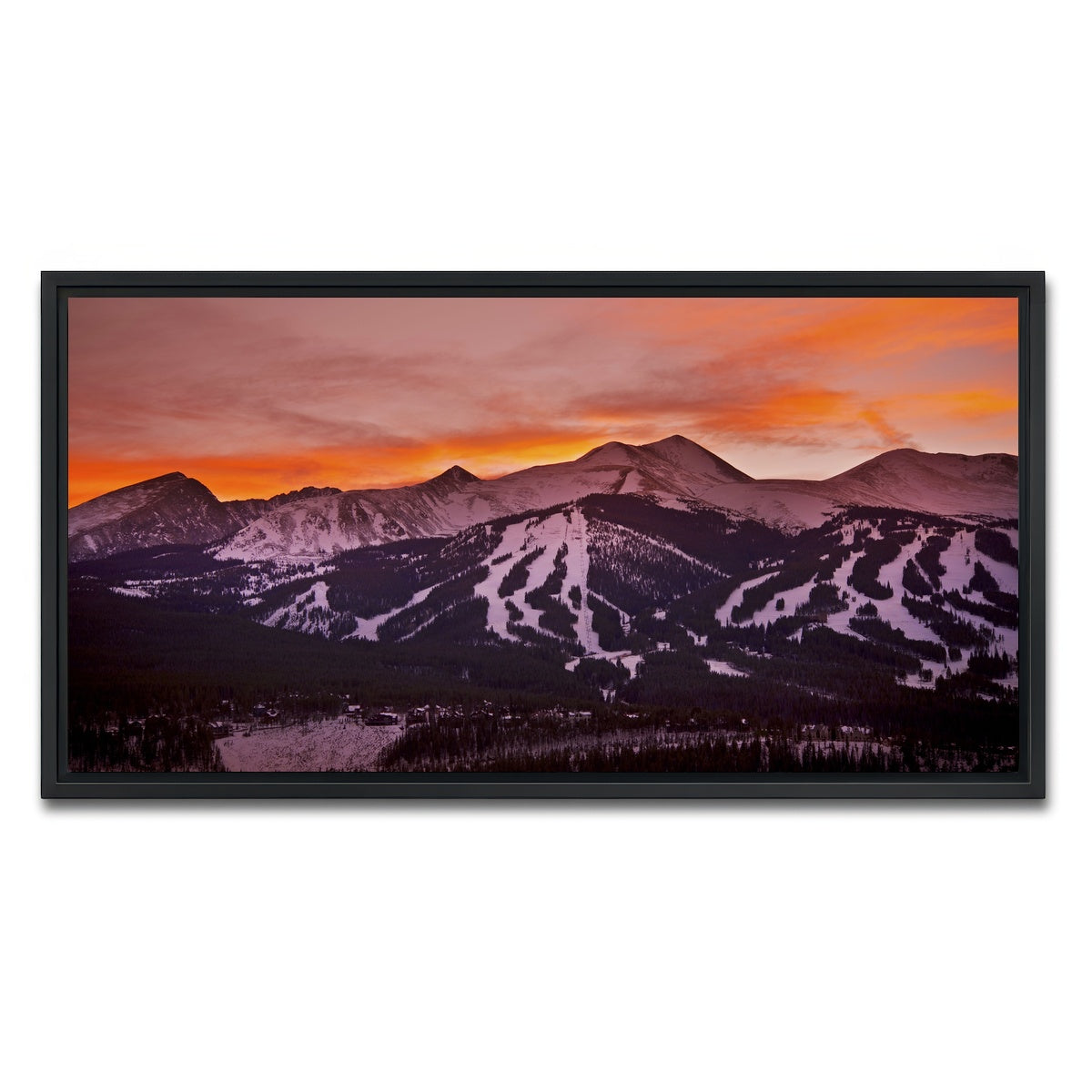 AUTO-MOCKUP WHITE | Sunset in Breckenridge | 1 Piece | Black Framed Canvas | group=2x1