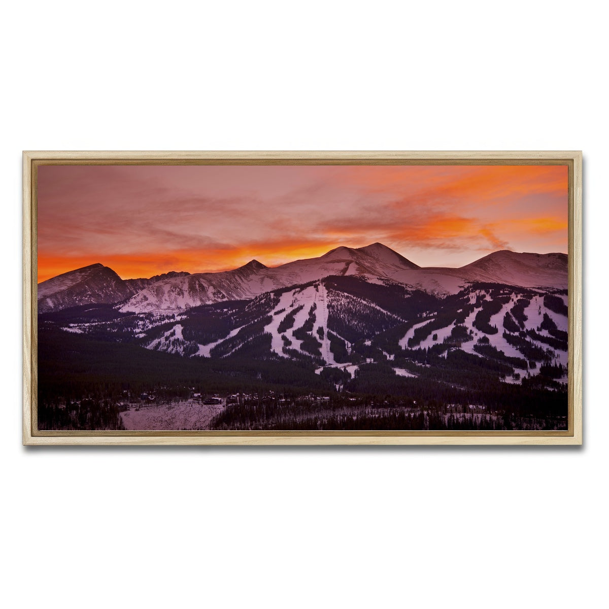 AUTO-MOCKUP WHITE | Sunset in Breckenridge | 1 Piece | Natural Framed Canvas | group=2x1