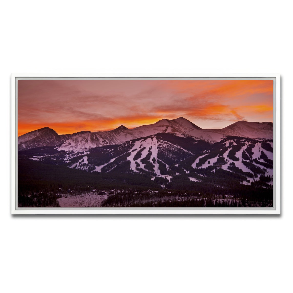 AUTO-MOCKUP WHITE | Sunset in Breckenridge | 1 Piece | White Framed Canvas | group=2x1